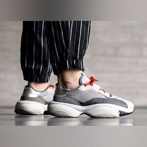 Puma Silver and Red Men's Sneakers